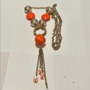 Elegant Gold and Orange Necklace